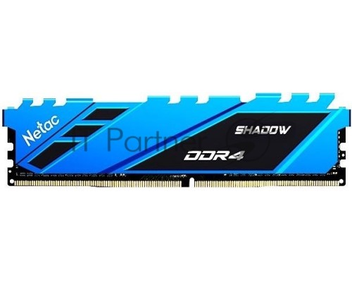 Оперативная память Netac 8Gb DDR4 3200Mhz DIMM PC25600, Shadow NTSDD4P32SP-08B  C16 Blue, с радиатором
