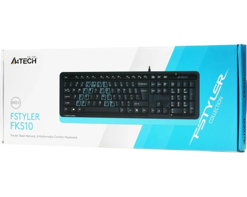 Клавиатура A4Tech Fstyler FKS10 черный/синий USB
