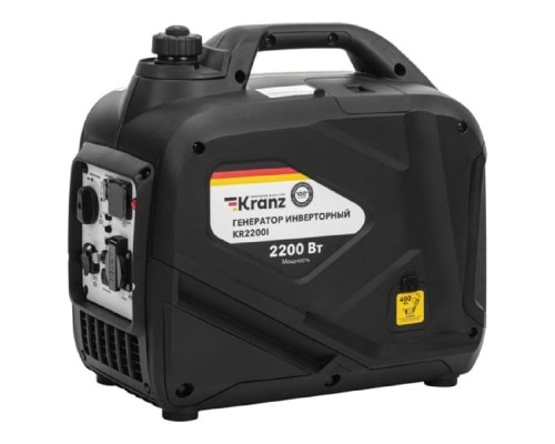 [Генераторы] Kranz KR-16-1141 Генератор инверторный KR2200I, 2,2кВт, 230В, 4л, закрытый корпус, ручной старт
