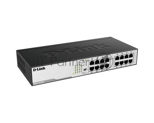 Неуправляемый коммутатор D-Link DGS-1016D/I2A с 16 портами 10/100/1000Base-T
