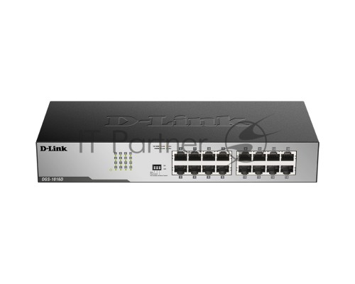 Неуправляемый коммутатор D-Link DGS-1016D/I2A с 16 портами 10/100/1000Base-T