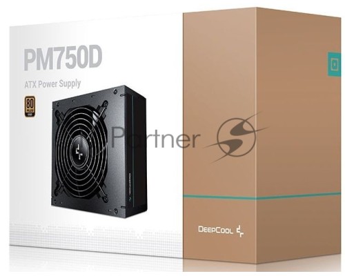 Блок питания Deepcool PM750D (R-PM750D-FA0B-EU), 750 Вт, ATX12V 2.4, активный PFC, вентилятор 120x120 мм, cертификат 80 PLUS Gold