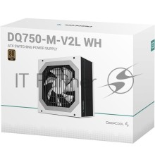 Блок питания DEEPCOOL DQ750 (DQ750-M-V2L WH), 750 Вт, ATX12V 2.31, активный PFC, вентилятор 120x120 мм, cертификат 80 PLUS Gold, отстегивающиеся кабели, белый