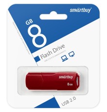 Smartbuy USB Drive 8GB CLUE Burgundy (SB8GBCLU-BG) UFD 2.0