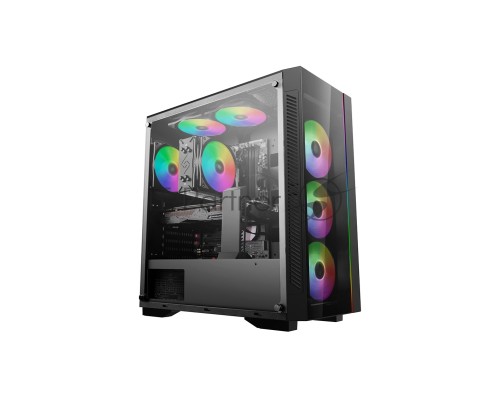 Корпус DeepCool MATREXX 55 V3 ADD-RGB 3F Black (DP-ATX-MATREXX55V3-AR-3F), E-ATX, ATX, mATX, Mini-ITX, Midi-Tower, без БП, с окном, подсветка, 2xUSB 2.0, USB 3.0, Audio