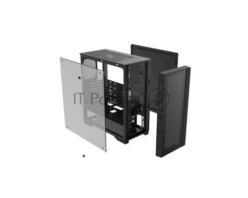 Корпус DeepCool MATREXX 55 V3 ADD-RGB 3F Black (DP-ATX-MATREXX55V3-AR-3F), E-ATX, ATX, mATX, Mini-ITX, Midi-Tower, без БП, с окном, подсветка, 2xUSB 2.0, USB 3.0, Audio