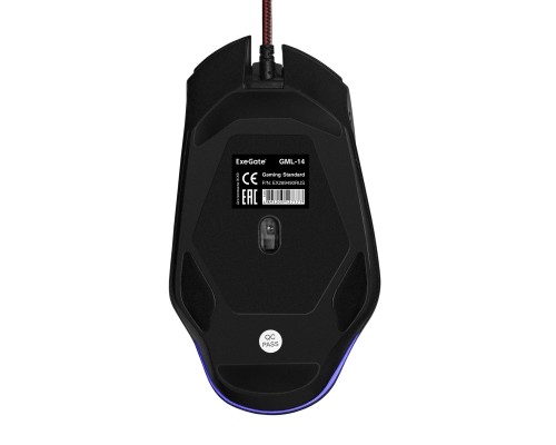 Мышь проводная ExeGate Gaming Standard Laser GML-14 черный, 4000 dpi, USB, кнопки - 8