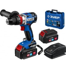 ЗУБР бесщеточная ударная дрель-шуруповерт, Профессионал {Т7, 20 В, 70 Н·м, 2 АКБ (4 А·ч), кейс} [DBS-201-42]