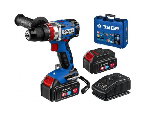 [Дрель, Шуруповерт] ЗУБР бесщеточная ударная дрель-шуруповерт, Профессионал {Т7, 20 В, 70 Н·м, 2 АКБ (4 А·ч), кейс} [DBS-201-42]