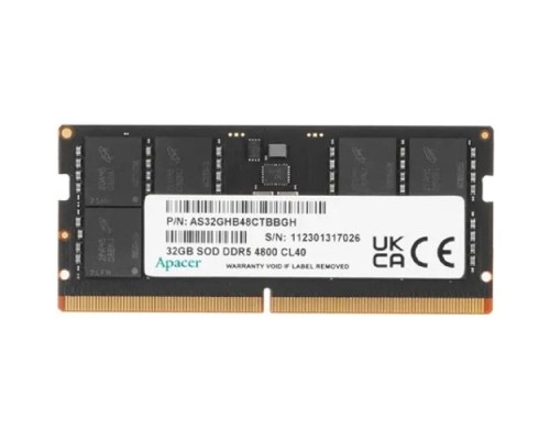 [Модуль памяти] Модуль памяти Apacer 32GB DDR5 4800 SODIMM CL40, 1.2V, 2048x8,  RTL