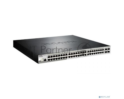 Управляемый коммутатор 2 уровня D-Link DGS-1210-52MP/ME/B2A PROJ с 48 портами 10/100/1000Base-T с поддержкой PoE и 4 портами 1000Base-X SFP