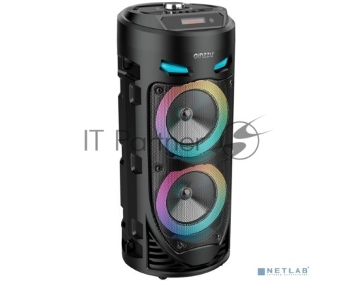 Музыкальный центр Ginzzu GM-220 {(V5.0), 24Вт, 150Гц- 18кГц, USB-flash, microSD-card, FM-радио, пульт ДУ,  батарея 3,6В/2400мАч, эквалайзер}