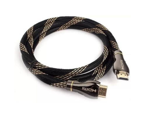 [кабели] Кабель HDMI Cablexpert 19M/19M, v2.1, 8К, медь, позол.контакты, оплетка, 1.5м, черный, пакет (CCP-HDMI8K-1.5M)