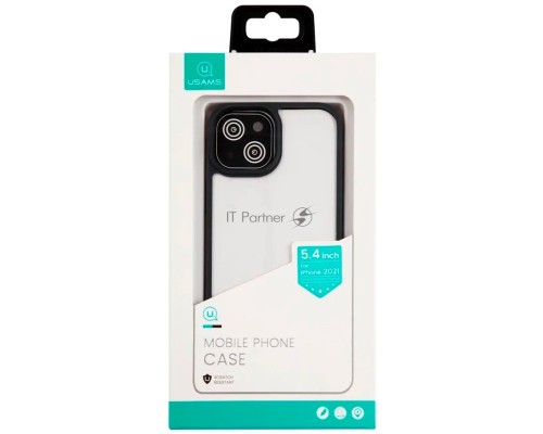 Чехол для Apple iPhone 13 mini Usams US-BH768 прозрачный/черный (УТ000028113)