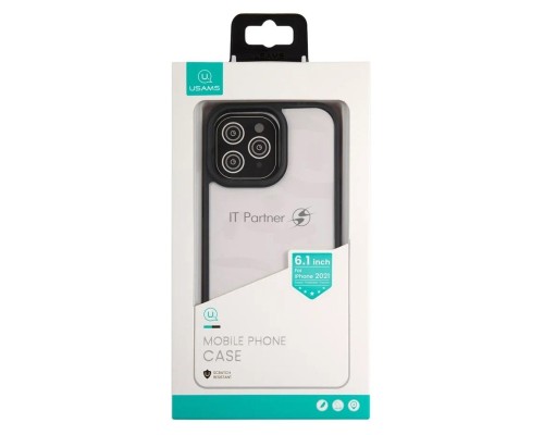 Чехол для Apple iPhone 13 Pro Usams US-BH770 прозрачный/черный (УТ000028119)