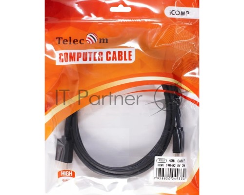 Кабель HDMI-19M --- HDMI-19M ver 2.0+3D/Ethernet ,2m Telecom <TCG215-2M>