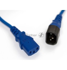 Кабель Hyperline PWC-IEC13-IEC14-0.5-BL кабель питания монитор-компьютер IEC 320 C13 - IEC 320 C14 (3x0.75), 10A, прямая вилка, 0.5 м, цвет синий