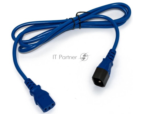 Кабель Hyperline PWC-IEC13-IEC14-0.5-BL кабель питания монитор-компьютер IEC 320 C13 - IEC 320 C14 (3x0.75), 10A, прямая вилка, 0.5 м, цвет синий