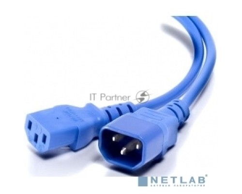 Кабель Hyperline PWC-IEC13-IEC14-0.5-BL кабель питания монитор-компьютер IEC 320 C13 - IEC 320 C14 (3x0.75), 10A, прямая вилка, 0.5 м, цвет синий