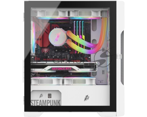 Компьютерный корпус 1STPLAYER TRILOBITE T3 White / mATX, TG / 4x 120mm LED fans inc. / T3-WH-4F1-W