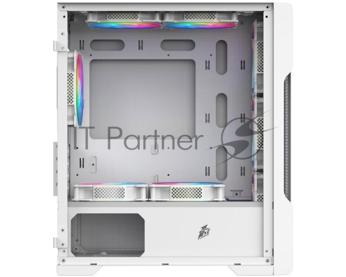 Компьютерный корпус 1STPLAYER TRILOBITE T3 White / mATX, TG / 4x 120mm LED fans inc. / T3-WH-4F1-W