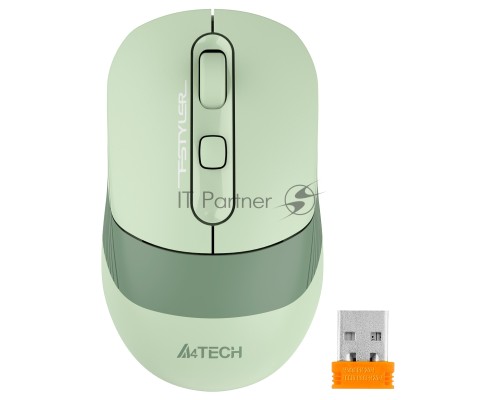 Мышь беспроводная A4Tech Fstyler FB10C зеленый, 2000 dpi, радиоканал, Bluetooth, USB, кнопки - 4