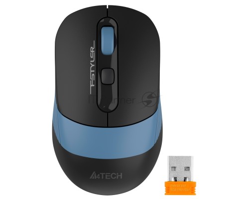 Мышь беспроводная A4Tech Fstyler FB10C черный/синий, 2000 dpi, радиоканал, Bluetooth, USB, кнопки - 4