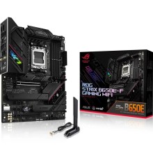 ASUS ROG STRIX B650E-F (Socket AM5, ATX, 4xDDR5(128GB), DP/HDMI, 1xPCIe 5.0x16/1xPCIe 4.0x16, 2xPCIe 4.0, 1xLAN (2.5GbE), Wi-Fi 6E, BT, 4xSATA 6Gb/s, 3xM.2, 2xType-C, 6xUSB 3.2, 4xUSB 2.0)