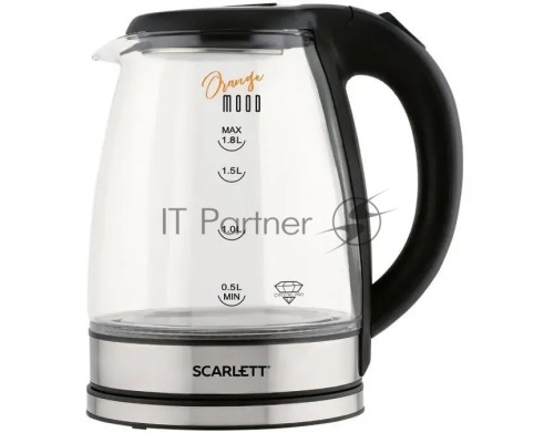 Чайник электрический Scarlett SC-EK27G36 1.8л. 1800Вт черный (корпус: стекло)