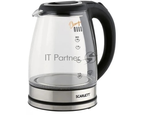 Чайник электрический Scarlett SC-EK27G36 1.8л. 1800Вт черный (корпус: стекло)