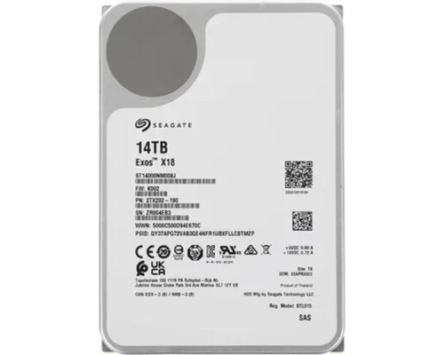 [Жесткий диск] 14TB Seagate Exos X18 (ST14000NM008J) {SAS 12Gb/s, 7200 rpm, 256mb buffer, 3.5