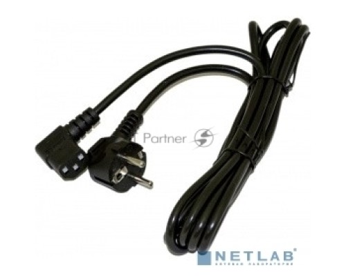 Кабель питания Hyperline PWC-IEC13A-SHM-5.0-BK (Schuko+C13 (угловая)) (3x1.0), 10A, угловая вилка, 5м, цвет черный