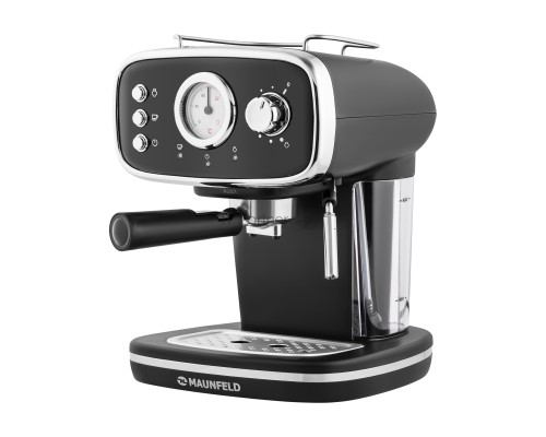Кофемашина рожковая Maunfeld MF-736BK чёрный, исп. кофе - молотый, 1.2 л, 1100 Вт, 15 Бар.