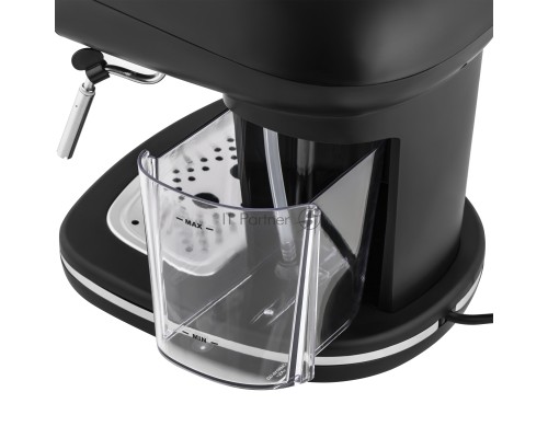 Кофемашина рожковая Maunfeld MF-736BK чёрный, исп. кофе - молотый, 1.2 л, 1100 Вт, 15 Бар.