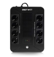 SMARTWATT UPS SAFE PRO 800 {линейно-интерактивный, 800/480 ВА/Вт, напольный/настенный, LED индикация, Shuko CEE7/4 - 8 шт. (4 шт. с резервным питанием, 4 шт. - сетевой фильтр}