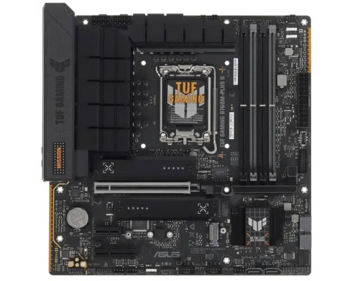 [Материнская плата] ASUS TUF GAMING B760M-PLUS II (Socket 1700, mATX, 4xDDR5(192GB), DP/HDMI, 1xPCIe 5.0x16/1xPCIe 4.0x4, 1xPCIe 3.0, 1xLAN (2.5GbE), 4xSATA 6Gb/s, 3xM.2, 1xType-C, 3xUSB 3.2, 4xUSB) 