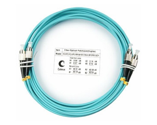 [Cabeus Патч-корды волоконно-оптические, пигтейлы] Cabeus FOP-50-FC-FC-5m Шнур оптический duplex FC-FC 50/125 mm OM3 5м LSZH
