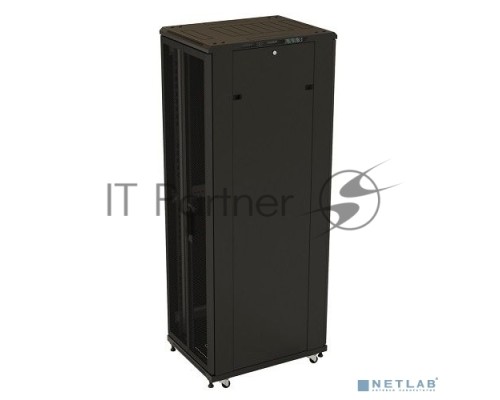 Шкаф напольный 19дюйм 42U 2055х800х1000мм TTB-4281-DD-RAL9004 перф. двери черн. Hyperline 392684