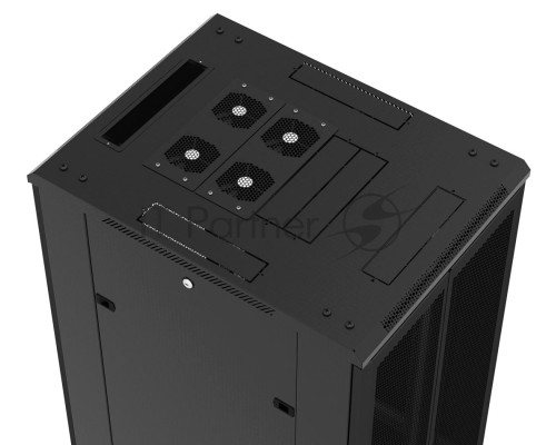 Шкаф напольный 19дюйм 42U 2055х800х1000мм TTB-4281-DD-RAL9004 перф. двери черн. Hyperline 392684