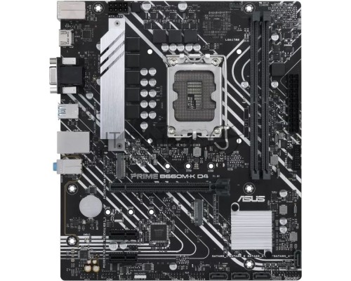 Материнская плата ASUS PRIME B660M-K D4, Socket LGA 1700, Intel B660, 2xDDR4, 4xSATA, 2xM.2, 1xPCI-E 4.0 x16, 2xPCI-E x1, 1xHDMI, 1xVGA, 1x 1Gb LAN, 4xUSB-A 3.2 Gen 1, 2xUSB-A 2.0, 3x3.5 мм, 7.1, mATX