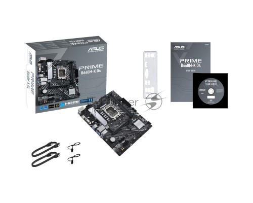 Материнская плата ASUS PRIME B660M-K D4, Socket LGA 1700, Intel B660, 2xDDR4, 4xSATA, 2xM.2, 1xPCI-E 4.0 x16, 2xPCI-E x1, 1xHDMI, 1xVGA, 1x 1Gb LAN, 4xUSB-A 3.2 Gen 1, 2xUSB-A 2.0, 3x3.5 мм, 7.1, mATX