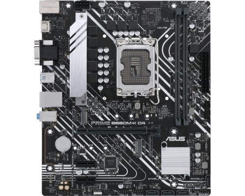 Материнская плата ASUS PRIME B660M-K D4, Socket LGA 1700, Intel B660, 2xDDR4, 4xSATA, 2xM.2, 1xPCI-E 4.0 x16, 2xPCI-E x1, 1xHDMI, 1xVGA, 1x 1Gb LAN, 4xUSB-A 3.2 Gen 1, 2xUSB-A 2.0, 3x3.5 мм, 7.1, mATX