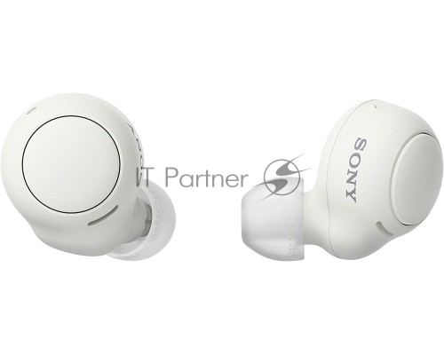 Полностью беспроводные наушники Sony WF-C500W, белый, Bluetooth 5.0, динамик 5,8 мм, 10ч работы от аккумулятора, 20ч с чехлом; IPX4, DSEE; USB Type-C, quick charge, hands free. Белый цвет.