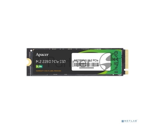 Накопитель SSD Apacer 1TB AS2280P4U M.2 PCIe Gen3x4, R3500/W3000 Mb/s, MTBF 1.8M, 3D NAND, NVMe, Retail (AP1TBAS2280P4U-1)
