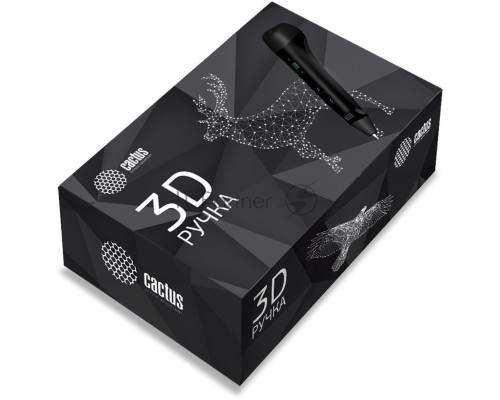 Ручка 3D Cactus CS-3D-PEN-C-BK + CS-3D-PLA-12x10M PLA ABS LCD черный
