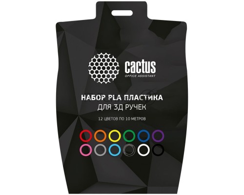 Ручка 3D Cactus CS-3D-PEN-C-BK + CS-3D-PLA-12x10M PLA ABS LCD черный