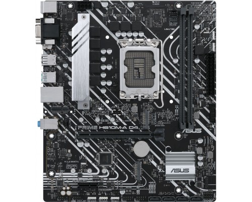 Материнская плата ASUS PRIME H610M-A D4-CSM, LGA 1700, Intel H610, 2xDDR4, 4xSATA, 2xM.2, 1xPCI-E 4.0 x16, 1xPCI-E x1, 1xDisplayPort, 1xD-Sub, 1xHDMI, 1x 1Gb LAN, 4xUSB-A 2.0, 2xUSB-A 3.2 Gen 1, 7.1, mATX