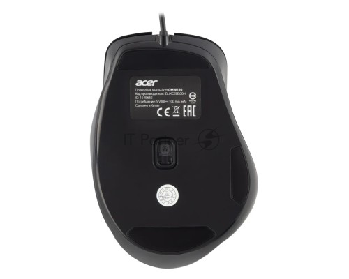 Мышь проводная Acer OMW120 черный, 2000 dpi, USB, кнопки - 6
