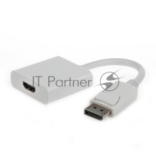 Переходник DisplayPort ->; HDMI Cablexpert A-DPM-HDMIF-002-W 20M/19F, белый, пакет (078733)