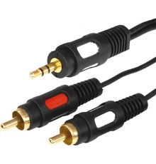 Rexant (17-4234) Шнур Стерео 3,5мм - 2 RCA, 3м, Gold